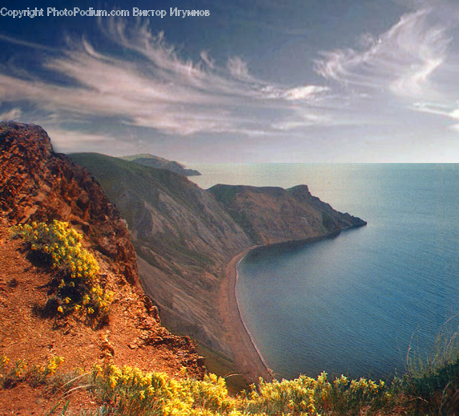 Promontory, Cliff, Outdoors, Coast, Sea, Water, Landscape