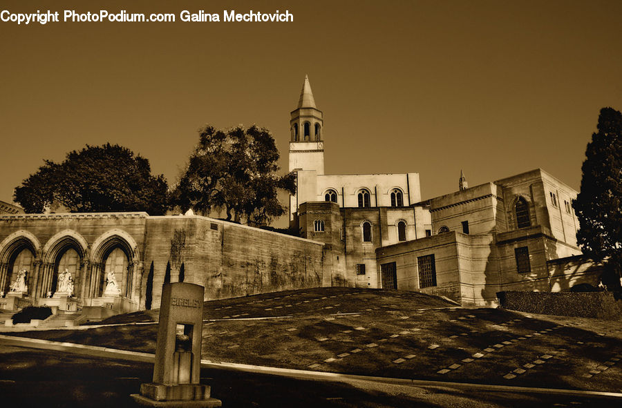 Plant, Tree, Architecture, Downtown, Plaza, Town Square, Bell Tower