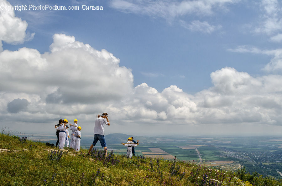 Cloud, Cumulus, Sky, Person, Worker, Landscape, Nature