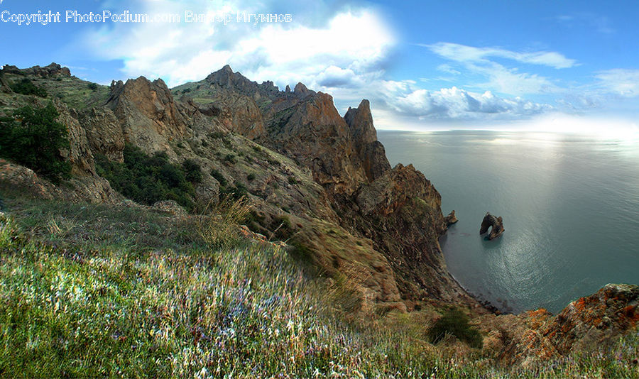 Cliff, Outdoors, Crest, Mountain, Peak, Moss, Plant