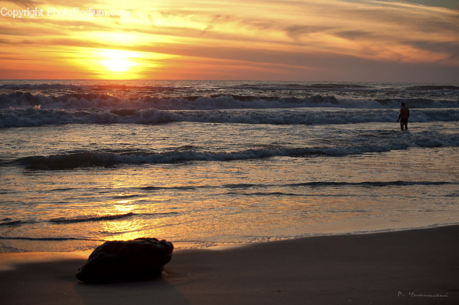 Beach, Coast, Outdoors, Sea, Water, Dusk, Sky