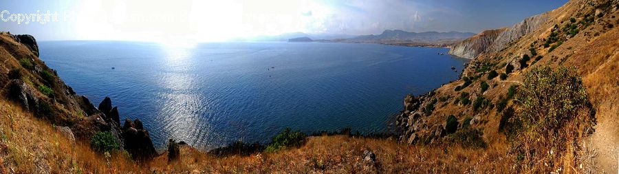 Coast, Outdoors, Sea, Water, Cliff, Flare, Light