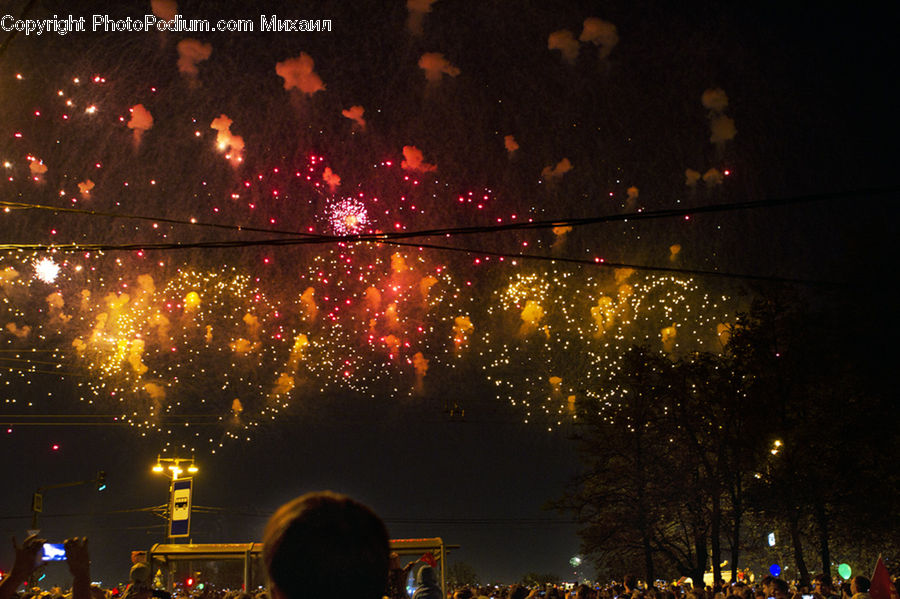 Afro Hairstyle, Hair, Carnival, Festival, Fireworks, Night, City