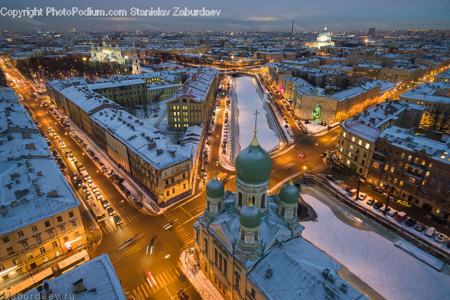 City, Downtown, Architecture, Cathedral, Church, Worship, Aerial View