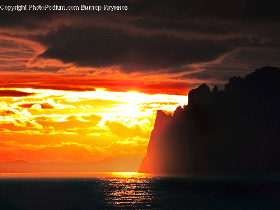 Sun, Dawn, Dusk, Sky, Sunrise, Sunset, Ocean