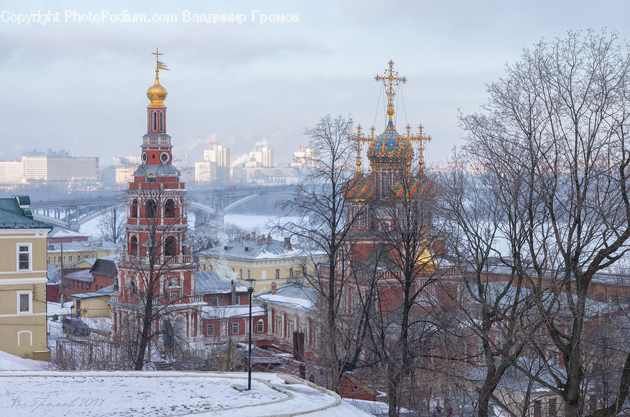 Ice, Outdoors, Snow, Architecture, Bell Tower, Clock Tower, Tower