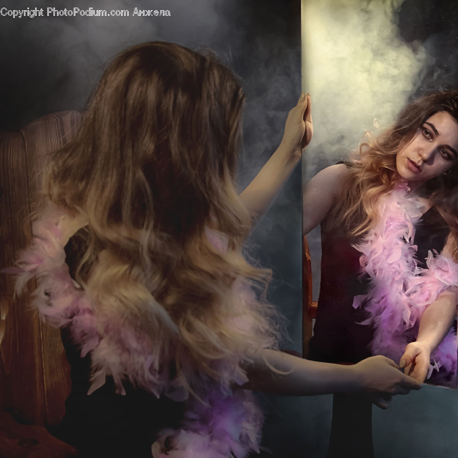 People, Person, Human, Feather Boa, Scarf, Bra, Lingerie