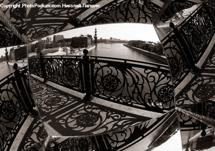 Banister, Handrail, Staircase, City, Downtown, Urban