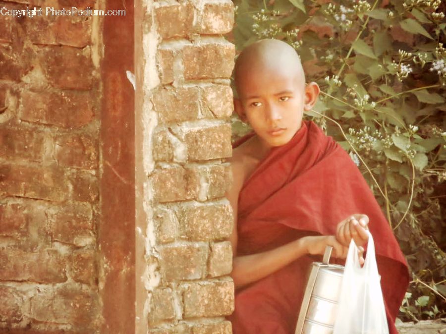Human, People, Person, Brick, Monk, Female, Girl
