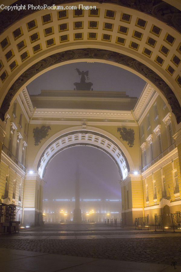 Arch, Architecture, Building, Aisle, Corridor, Convention Center, Indoors