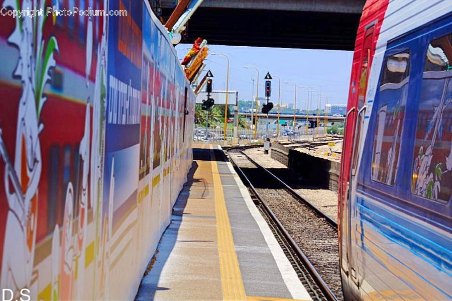 Train, Vehicle, Art, Modern Art, Dock, Port, Waterfront