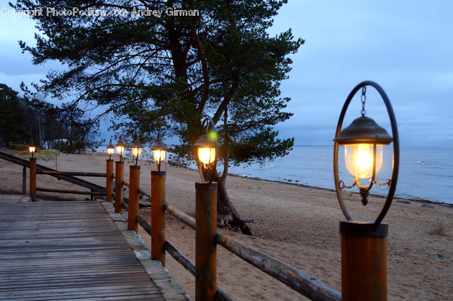 Lamp Post, Pole, Boardwalk, Deck, Path, Sidewalk, Walkway