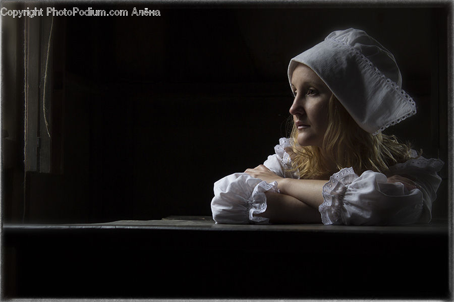 People, Person, Human, Portrait, Female, Bonnet