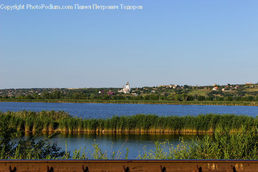 Lagoon, Lake, Outdoors, Water, Field, Grass, Grassland