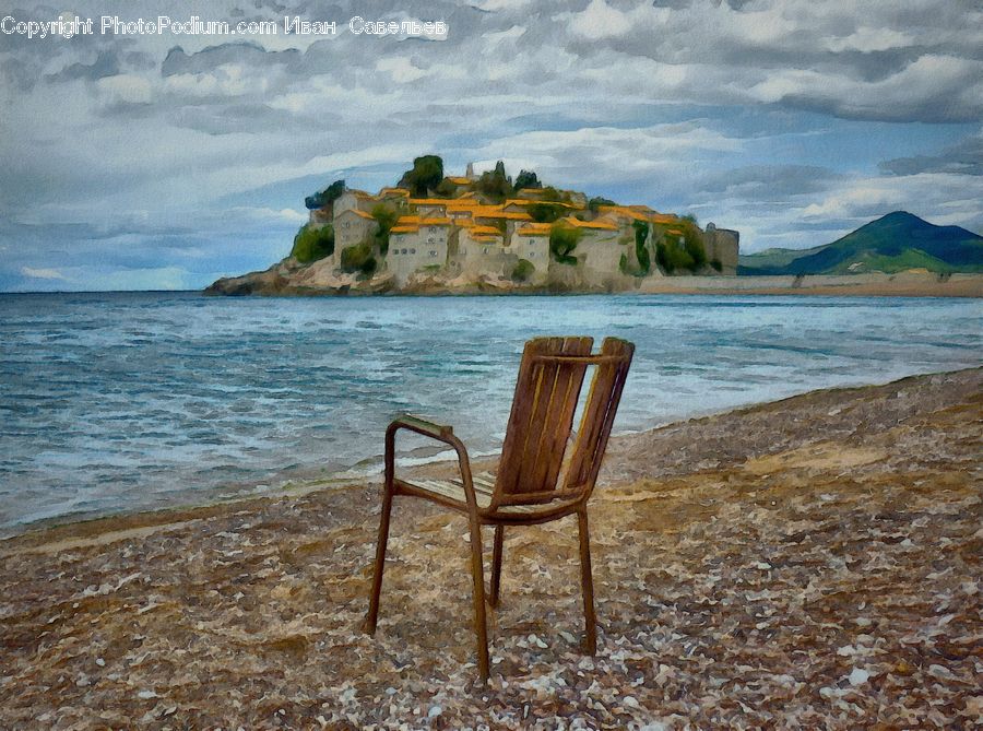 Chair, Furniture, Beach, Coast, Outdoors, Sea, Water