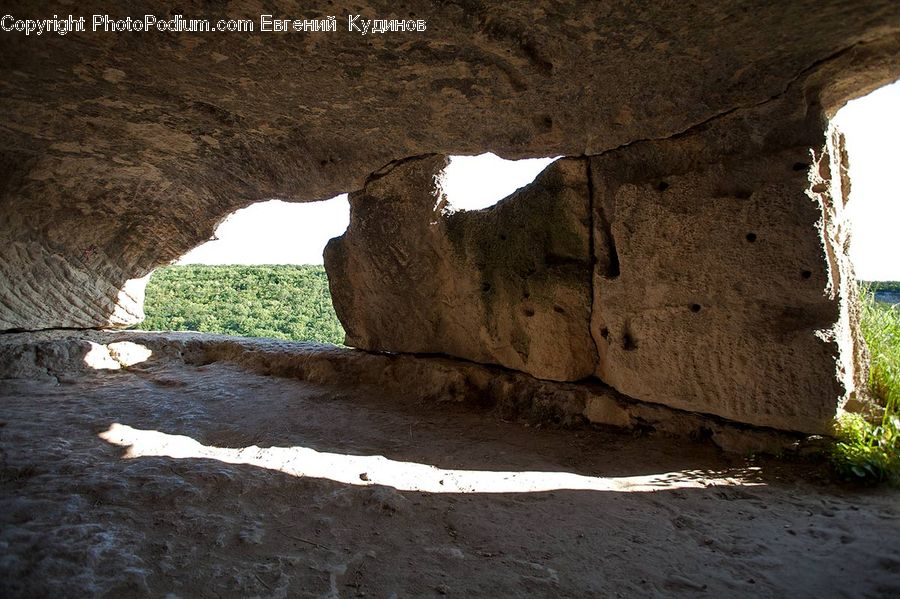 Hole, Ruins, Cave, Bunker, Rock