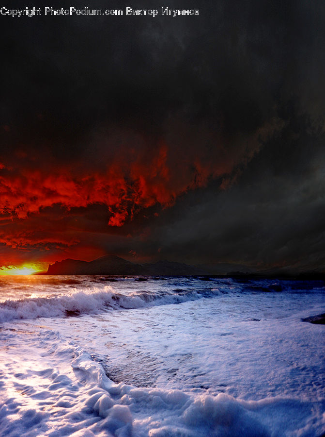 Dawn, Dusk, Red Sky, Sky, Sunrise, Sunset, Azure Sky