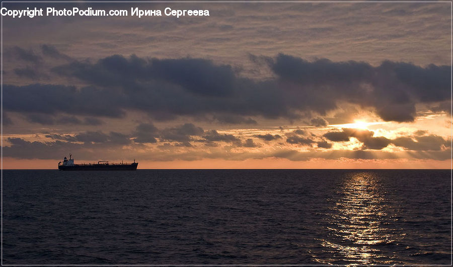 Azure Sky, Cloud, Outdoors, Sky, Ferry, Freighter, Ship