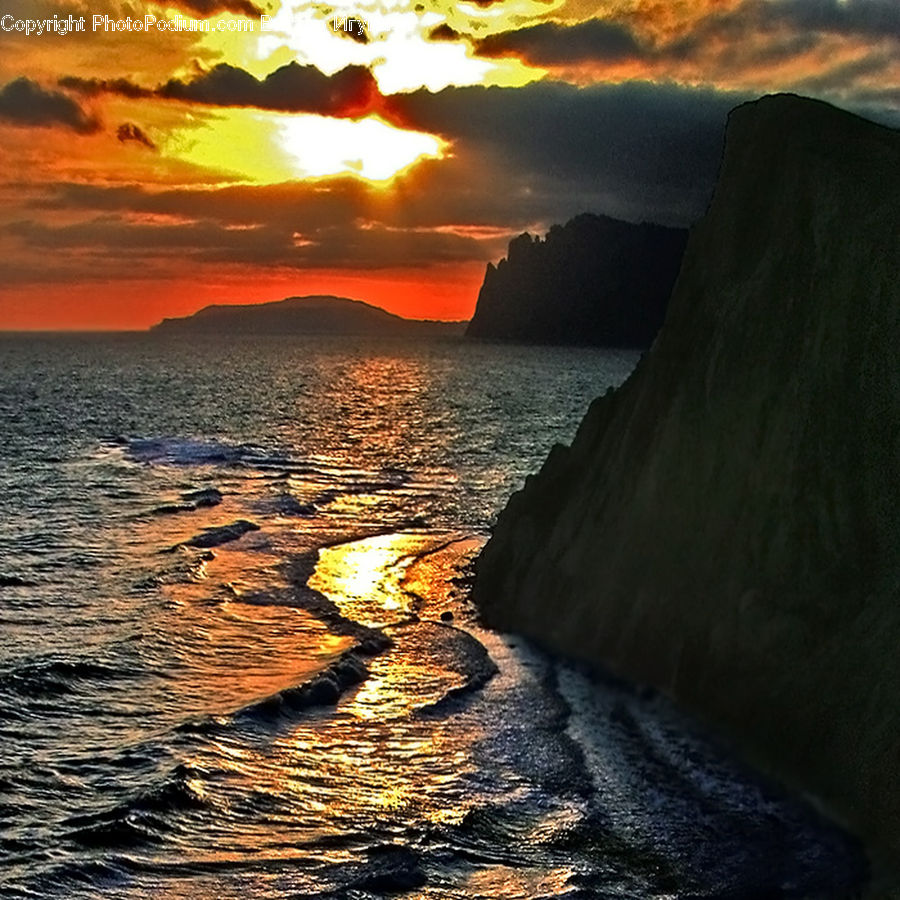 Coast, Outdoors, Sea, Water, Dusk, Sky, Sunlight