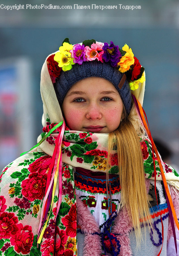 People, Person, Human, Female, Girl, Woman, Embroidery