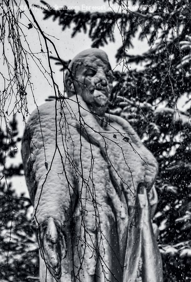 Art, Sculpture, Statue, Birch, Tree, Wood, Plant