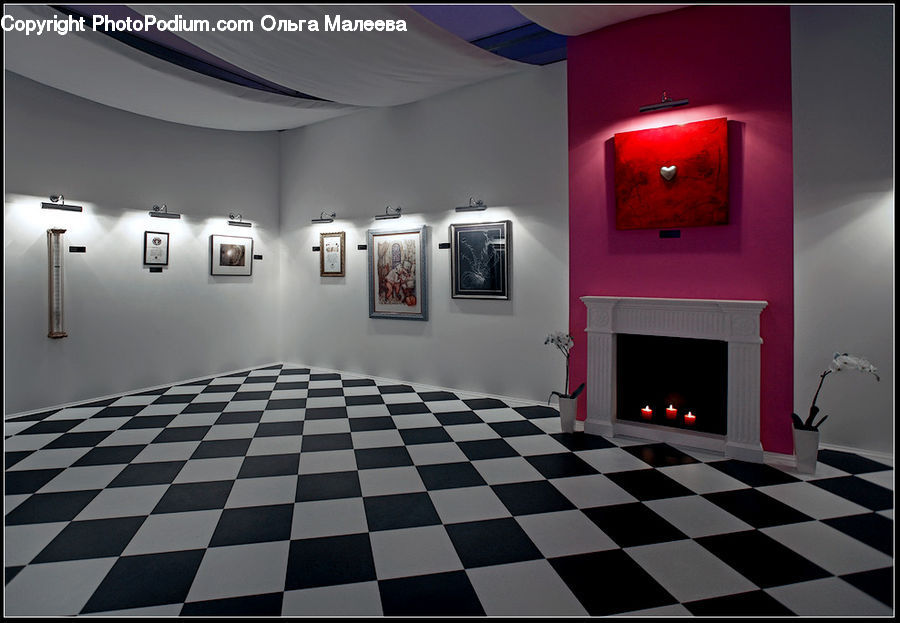 Fireplace, Hearth, Art, Art Gallery, Indoors, Interior Design, Room
