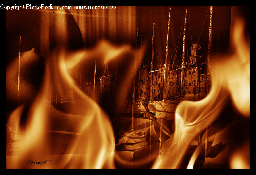 Fire, Fountain, Water, Chair, Furniture, Flame, Beverage