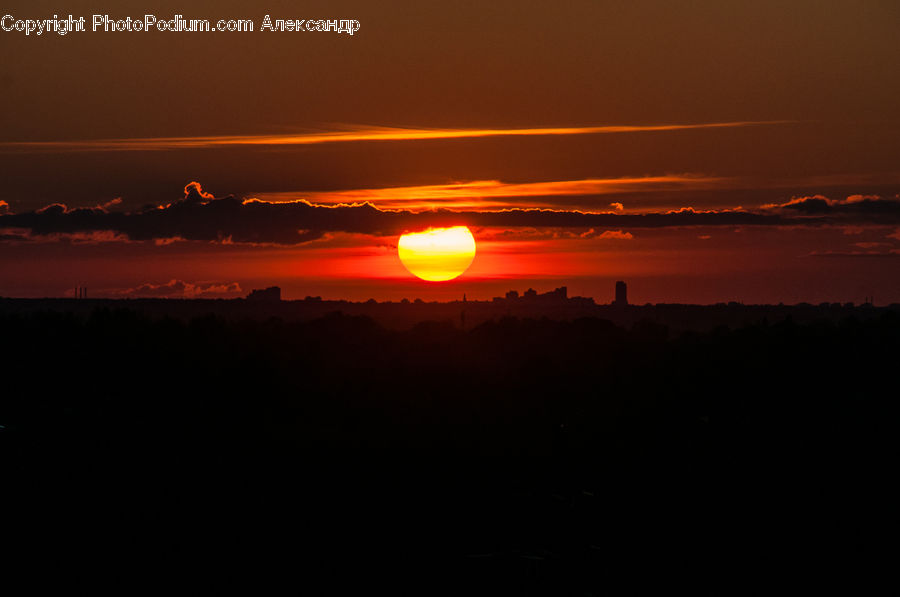 Sun, Dawn, Dusk, Sky, Sunrise, Sunset, Red Sky