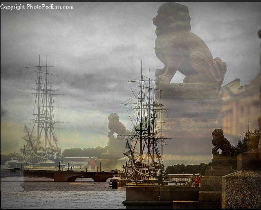 Art, Sculpture, Statue, Boat, Yacht, Chest, Furniture