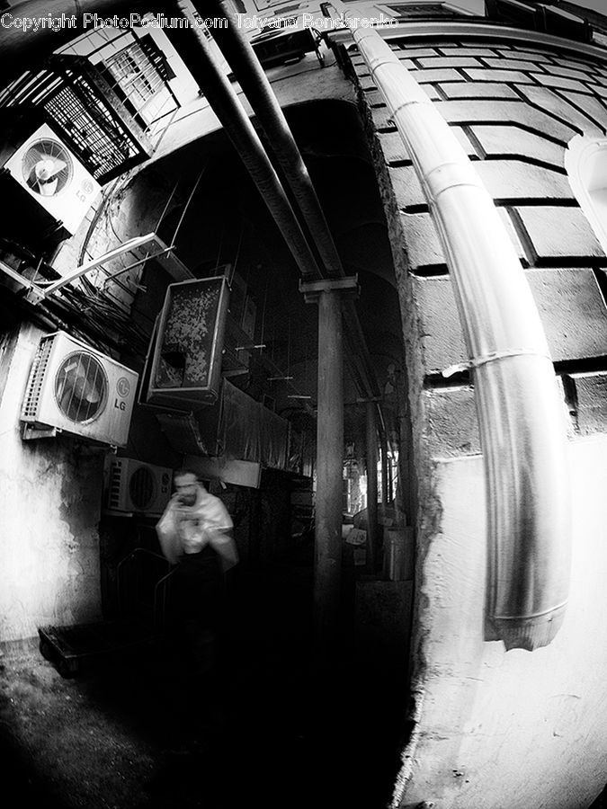 Fisheye, Head, Portrait, Alley, Alleyway, Road, Street