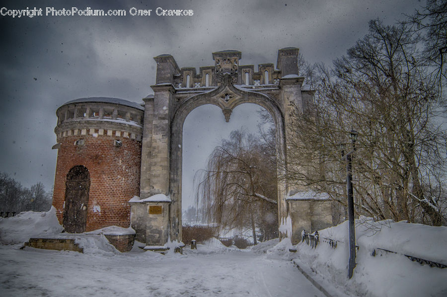 Blizzard, Outdoors, Snow, Weather, Winter, Architecture, Cathedral