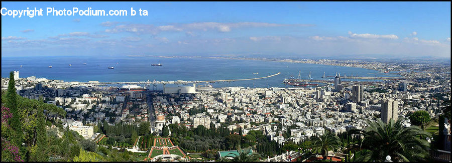 Aerial View, City, Downtown, Building, Urban, Metropolis, Architecture