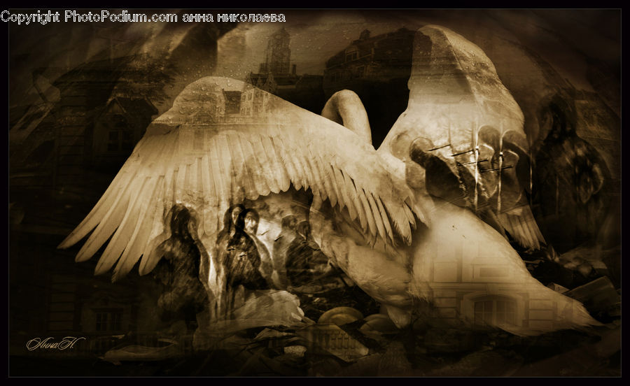 Cave, Angel, Tunnel, Crypt, Art, Sculpture, Statue