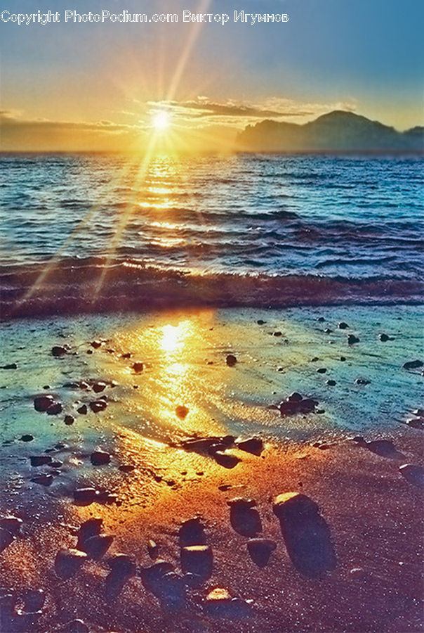 Beach, Coast, Outdoors, Sea, Water, Sea Waves, Flare