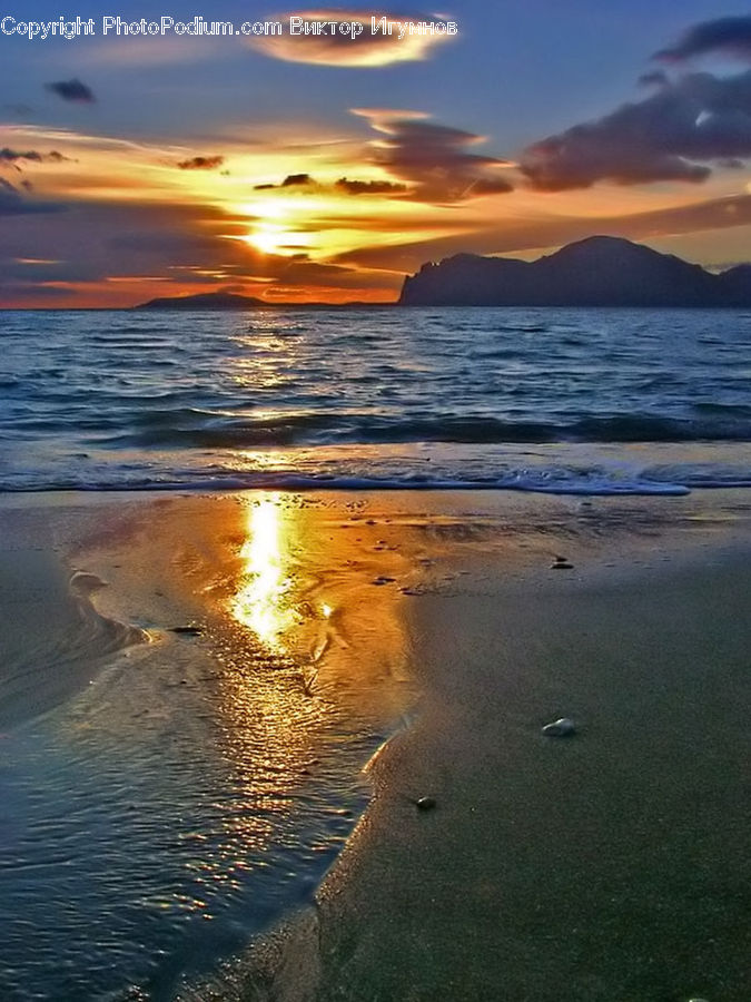 Beach, Coast, Outdoors, Sea, Water, Dusk, Sky
