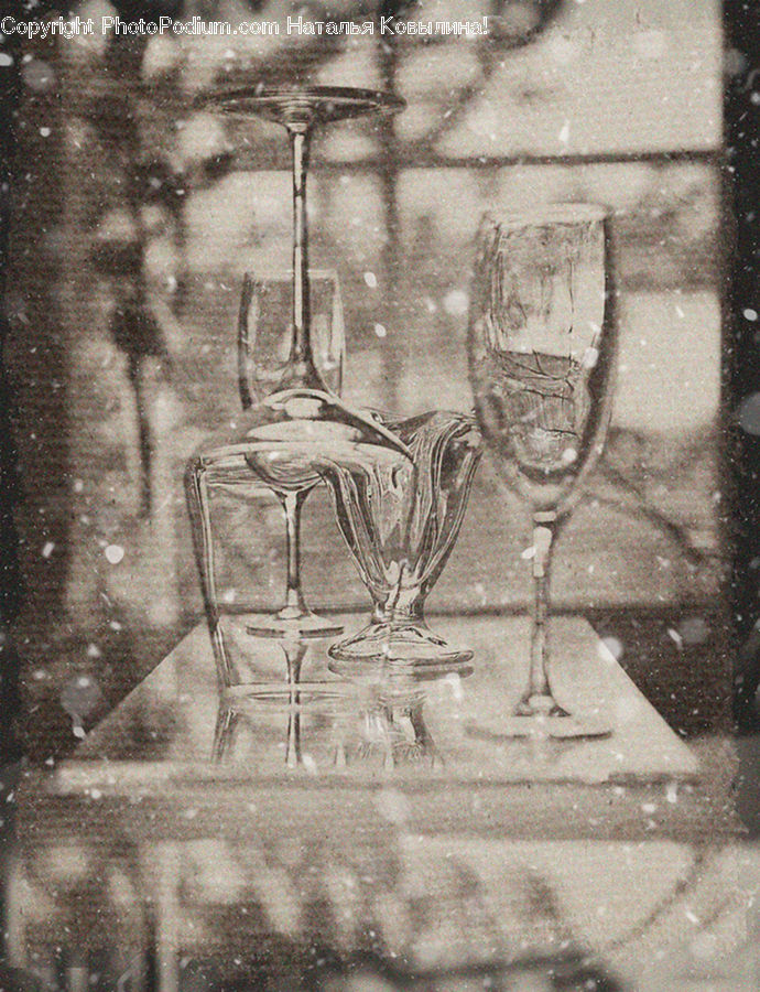 Art, Drawing, Sketch, Ancient Egypt, Glass, Goblet