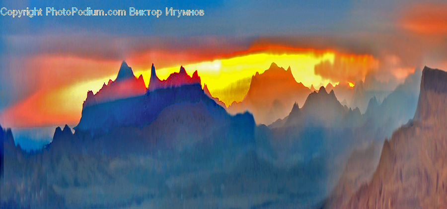 Dawn, Dusk, Sky, Sunrise, Sunset, Mesa, Outdoors
