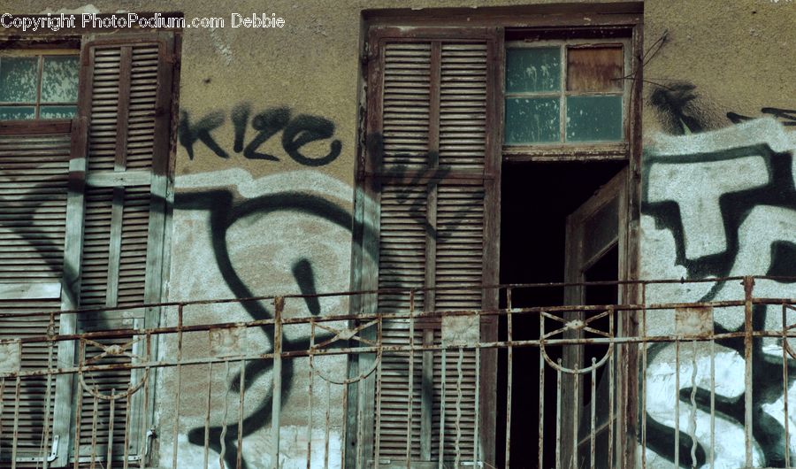 Brick, Art, Graffiti, Mural, Wall, Air Conditioner, Fence