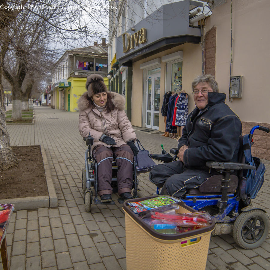 People, Person, Human, Package Delivery, Luggage, Suitcase, Wheelchair