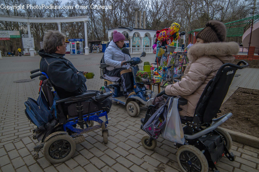 People, Person, Human, Wheelchair, Clown, Performer, Shop