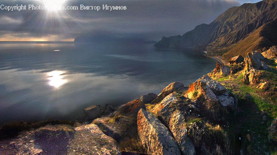 Promontory, Dawn, Dusk, Sky, Sunrise, Sunset, Cliff