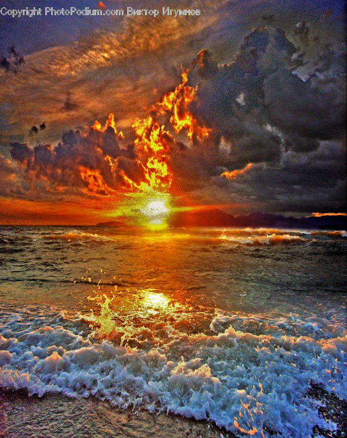 Eruption, Volcano, Azure Sky, Cloud, Outdoors, Sky, Ocean