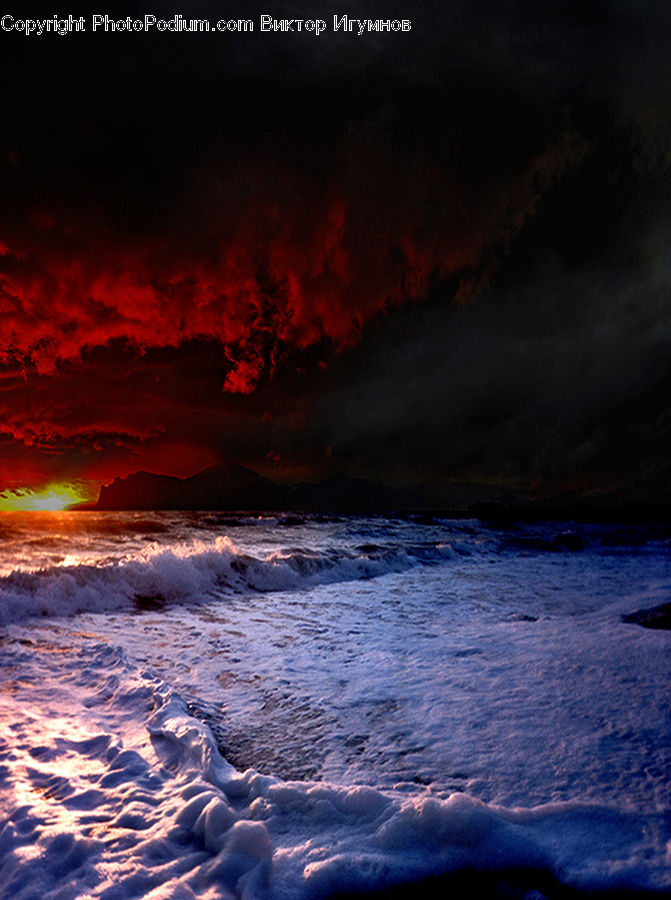 Dawn, Dusk, Red Sky, Sky, Sunrise, Sunset, Eruption