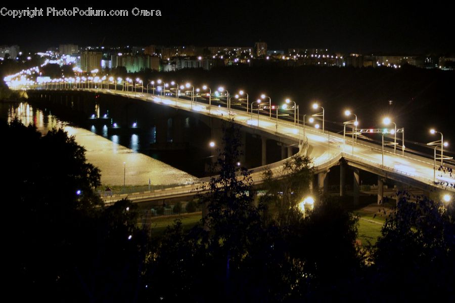 Arch, Arch Bridge, Bridge, Lighting, City, Downtown, Metropolis