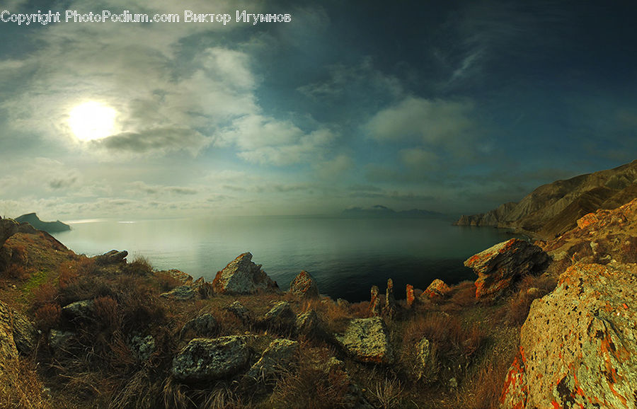 Cliff, Outdoors, Coast, Sea, Water, Dawn, Dusk