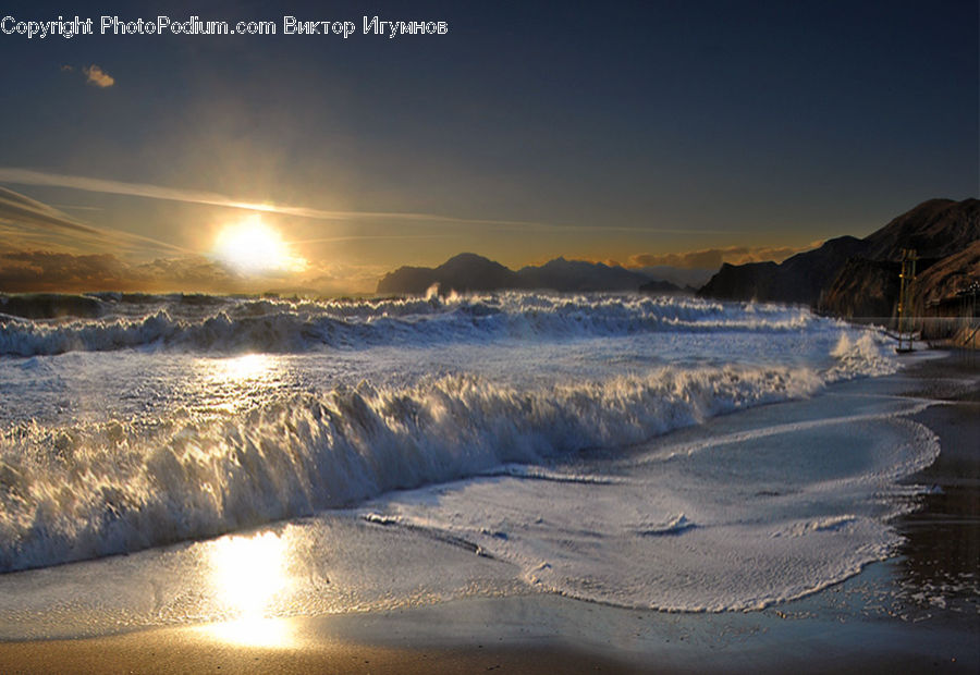 Beach, Coast, Outdoors, Sea, Water, Dawn, Dusk
