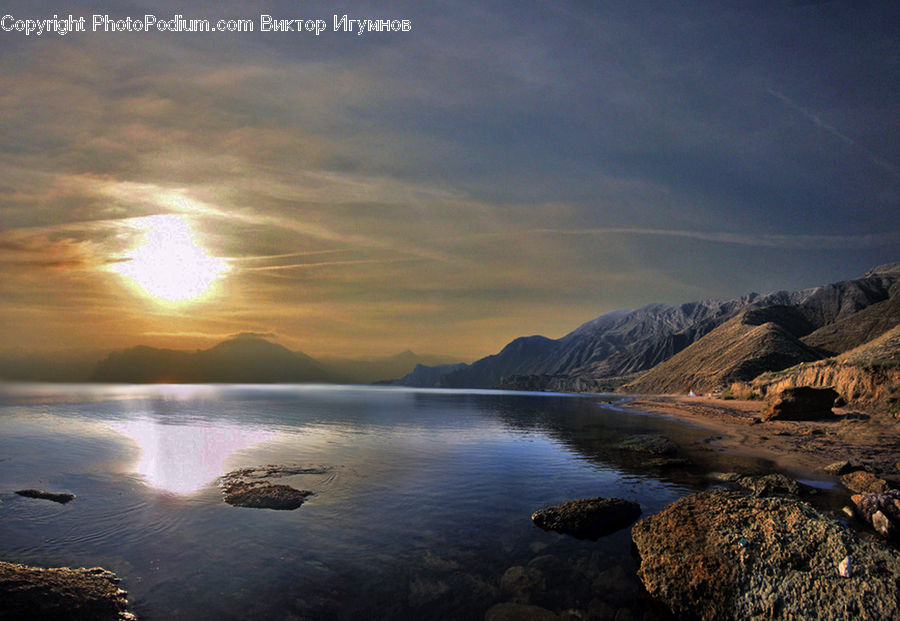 Promontory, Dawn, Dusk, Sky, Sunrise, Sunset, Light