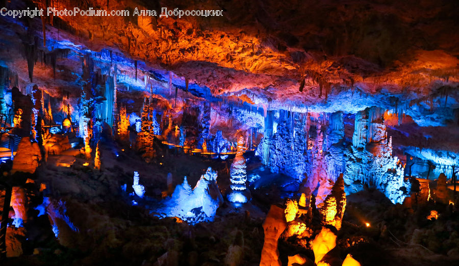 Cave, People, Person, Human, Fire, Ice, Outdoors