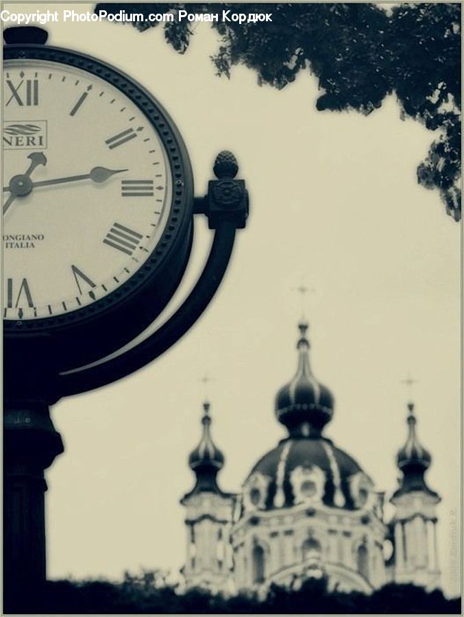 Analog Clock, Clock, Architecture, Spire, Steeple, Tower, Label