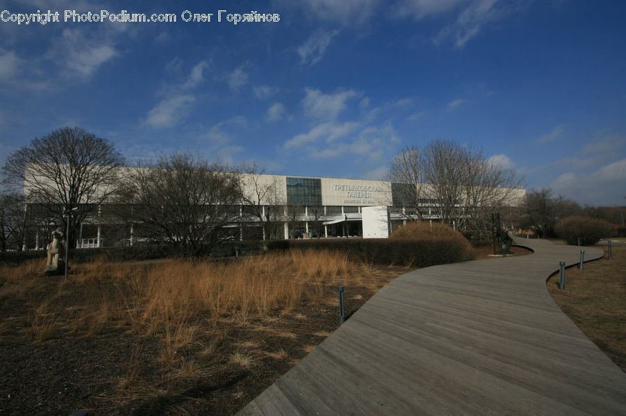 Boardwalk, Deck, Path, Sidewalk, Walkway, Building, Office Building